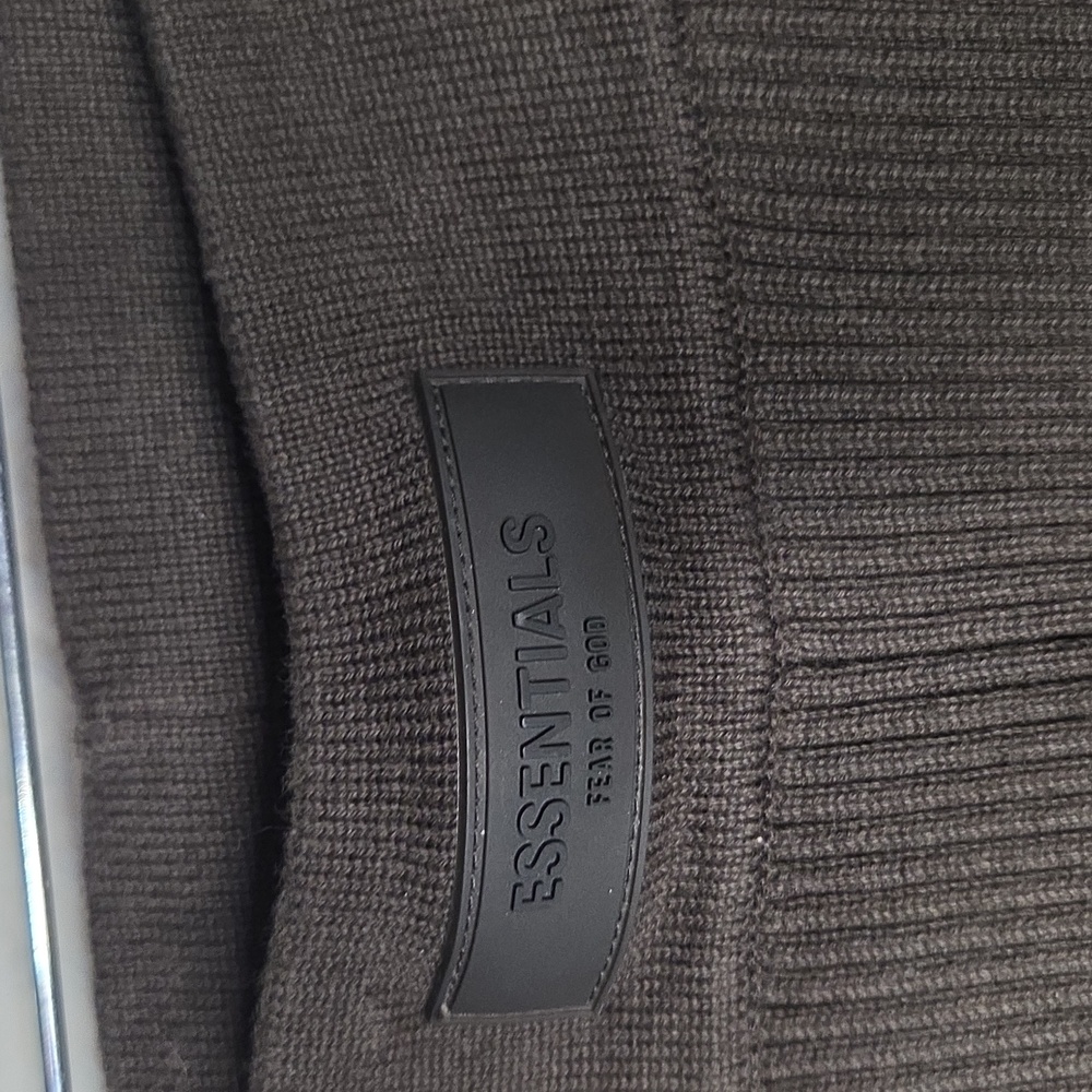 Essentials Charcoal/ Chocolate Ribbed Leggings Size M - Picture 7 of 12